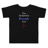 Granma's Fave on Toddler Short Sleeve Tee - BLACK