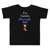 Santa's Fave on Toddler Short Sleeve Tee - BLACK/BLUE