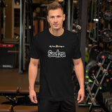 "Sadza" on Short-Sleeve Unisex T-Shirt in BLACK