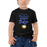 Run Sadza Machine on Toddler Short Sleeve Tee - Blue on BLACK