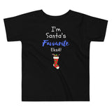 Santa's Fave on Toddler Short Sleeve Tee - BLACK/BLUE