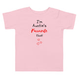 Auntie's Fave on Toddler Short Sleeve Tee - BLUE/PINK/WHITE