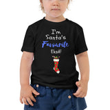 Santa's Fave on Toddler Short Sleeve Tee - BLACK/BLUE