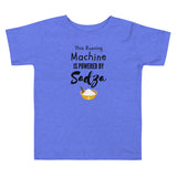 Run Sadza Machine on Toddler Short Sleeve Tee - BLUE/PINK/WHITE