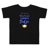 Run Sadza Machine on Toddler Short Sleeve Tee - Blue on BLACK
