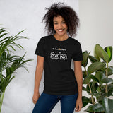 "Sadza" on Short-Sleeve Unisex T-Shirt in BLACK