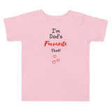 Dad's Fave on Toddler Short Sleeve Tee - BLUE/PINK/WHITE