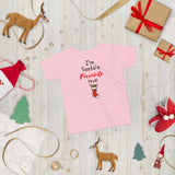 Santa's Fave on Toddler Short Sleeve Tee - PINK/WHITE
