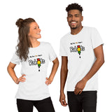 "Robots" on Short-Sleeve Unisex T-Shirt in WHITE
