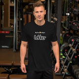 "Lekker" on Short-Sleeve Unisex T-Shirt in BLACK