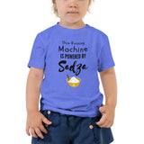 Run Sadza Machine on Toddler Short Sleeve Tee - BLUE/PINK/WHITE