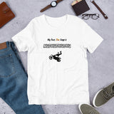 "Mudhudhudhu" on Short-Sleeve Unisex T-Shirt in WHITE