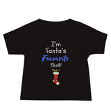 Santa's Fave on Baby Short Sleeve Tee - Black