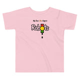 Robots on Toddler Short Sleeve Tee - PINK/WHITE