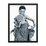 Lemington Muzhingi - Mother with Gaka (Cucumber) - Framed
