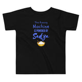 Run Sadza Machine on Toddler Short Sleeve Tee - Blue on BLACK