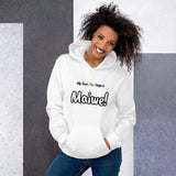 "Maiwe!" on Unisex Heavy Blend Hoodie in WHITE