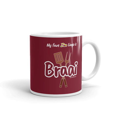 "Braai" on Red Mug