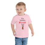 Santa's Fave on Toddler Short Sleeve Tee - PINK/WHITE