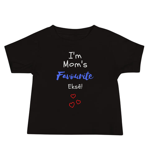 Mom's Fave on Baby Short Sleeve Tee - Black