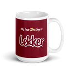 "Lekker" on Red Mug