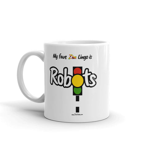 "Robots" on White Mug
