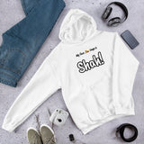 "Shah!" on Unisex Heavy Blend Hoodie in WHITE