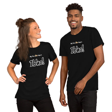 "Ibho!" on Short-Sleeve Unisex T-Shirt in BLACK