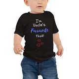Uncle's Fave on Baby Short Sleeve Tee - Black