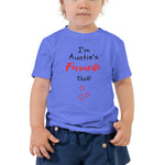Auntie's Fave on Toddler Short Sleeve Tee - BLUE/PINK/WHITE