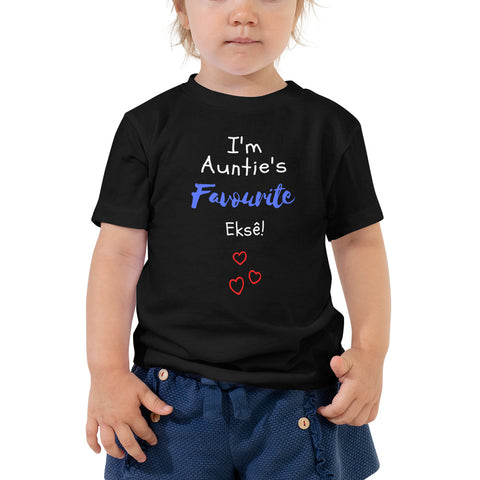 Auntie's Fave on Toddler Short Sleeve Tee - BLACK