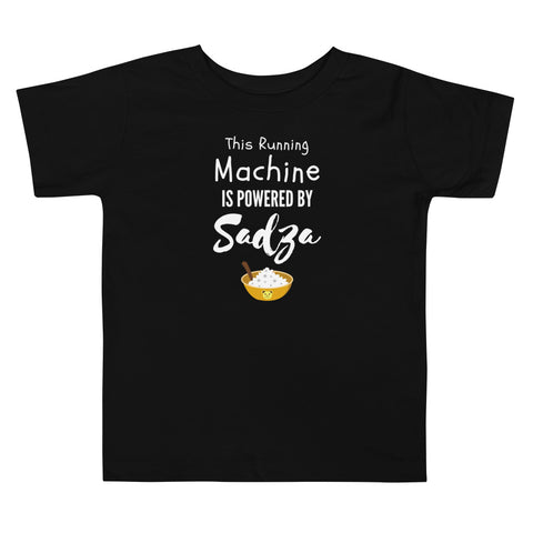 Run Sadza Machine on Toddler Short Sleeve Tee - BLACK