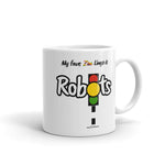 "Robots" on White Mug