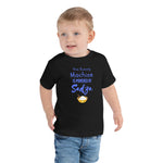 Run Sadza Machine on Toddler Short Sleeve Tee - Blue on BLACK