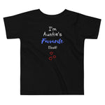 Auntie's Fave on Toddler Short Sleeve Tee - BLACK