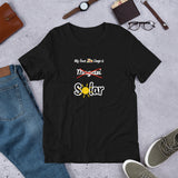 "Solar" on Short-Sleeve Unisex T-Shirt in BLACK