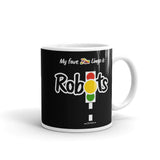 "Robots" on Black Mug