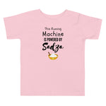 Run Sadza Machine on Toddler Short Sleeve Tee - BLUE/PINK/WHITE