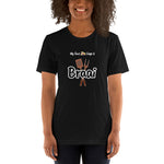 "Braai" on Short-Sleeve Unisex T-Shirt in BLACK