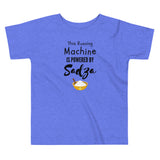 Run Sadza Machine on Toddler Short Sleeve Tee - BLUE/PINK/WHITE