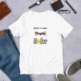 "Solar" on Short-Sleeve Unisex T-Shirt in WHITE