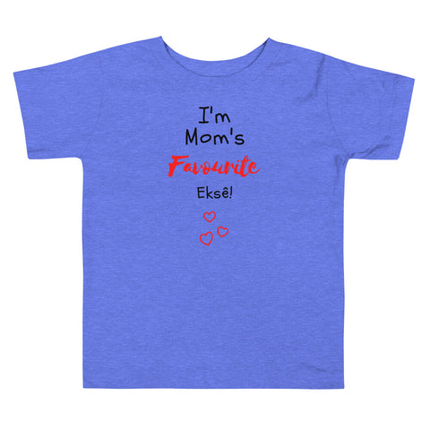 Mom's Fave on Toddler Short Sleeve Tee - BLUE/PINK/WHITE