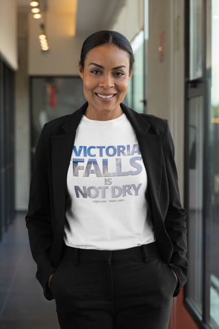 "Vic Falls is Not Dry" on Short-Sleeve Unisex T-Shirt in COLOURS